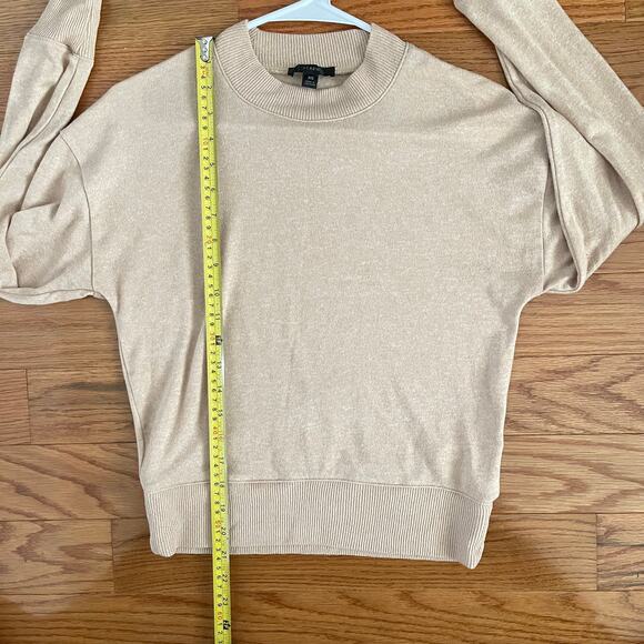 J. Crew Supercozy Mockneck Pullover Sweater Womens XS Heather Camel Preppy - Picture 7 of 8